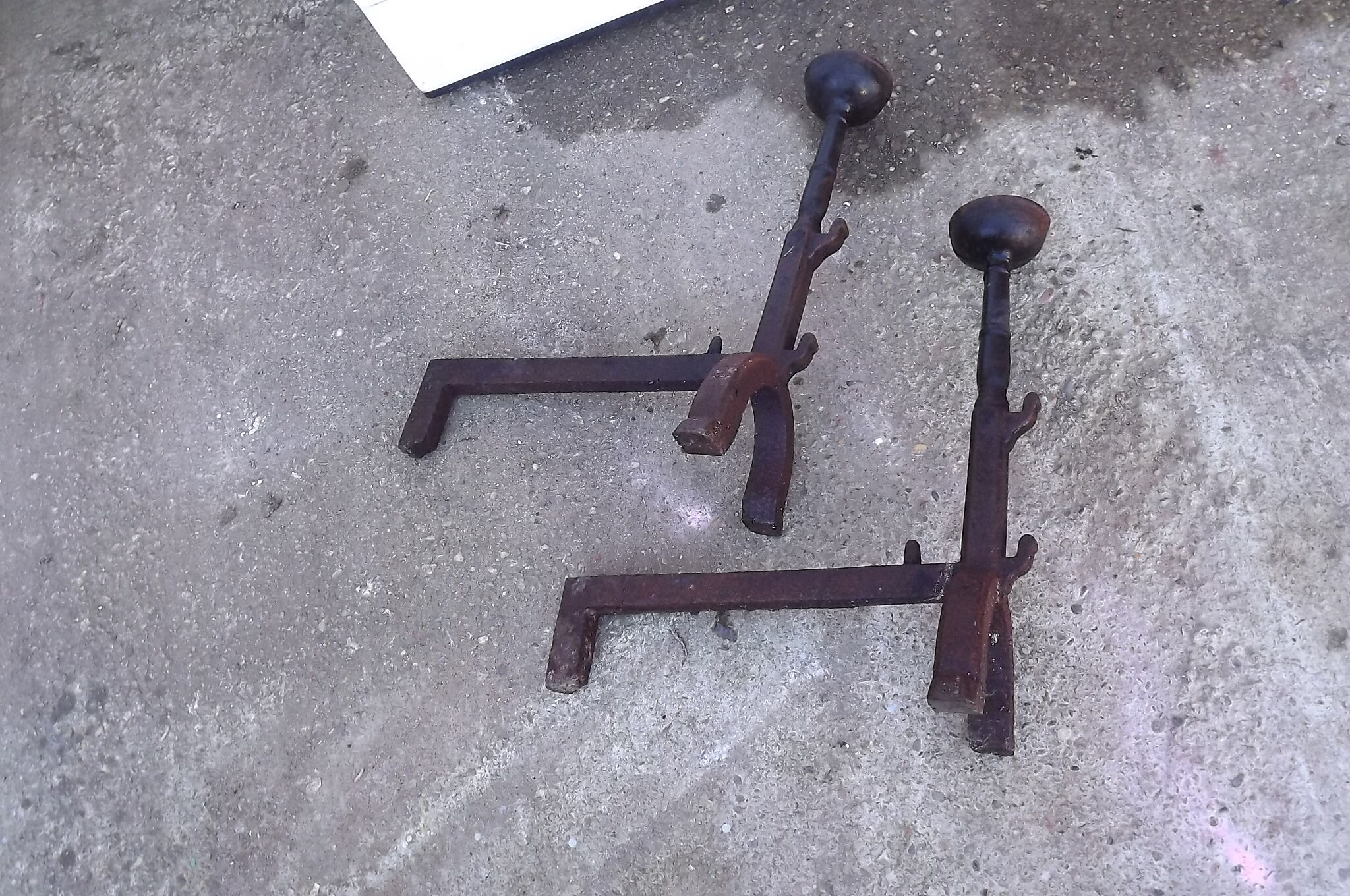 Pair of andirons in the XIXth cast