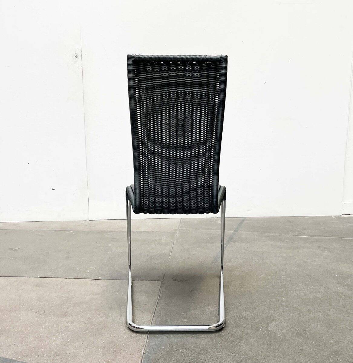 Grey German cantilever chairs B25 with leather cushions from Tecta, set of 4.