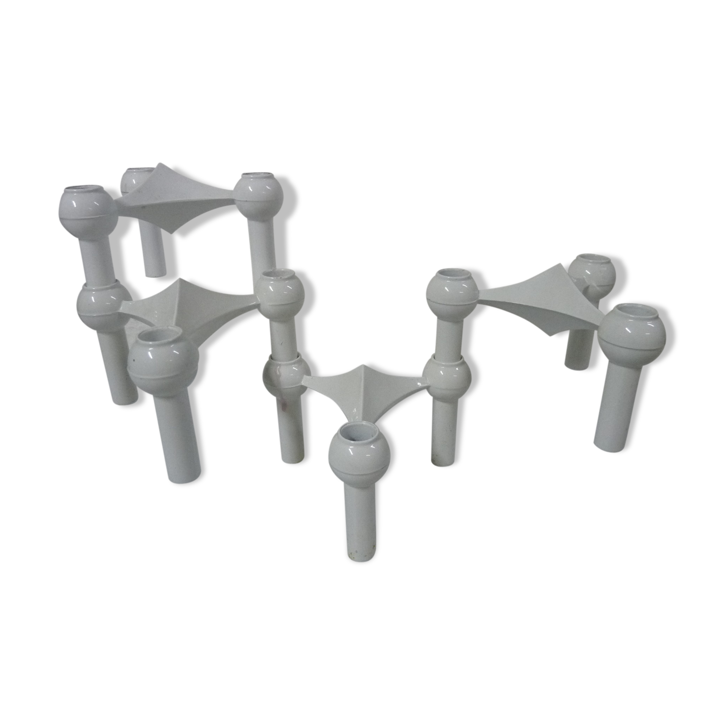 Lot de 4 bougeoirs Nagel blanc