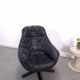Draaibare zwart leren fauteuil H.W. Klein voor Bramin uit Denemarken
