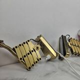 Pair of Italian Mid-Century Scissor Wall Lamps, 1950's