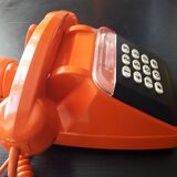 Old vintage orange phone s63 socotel