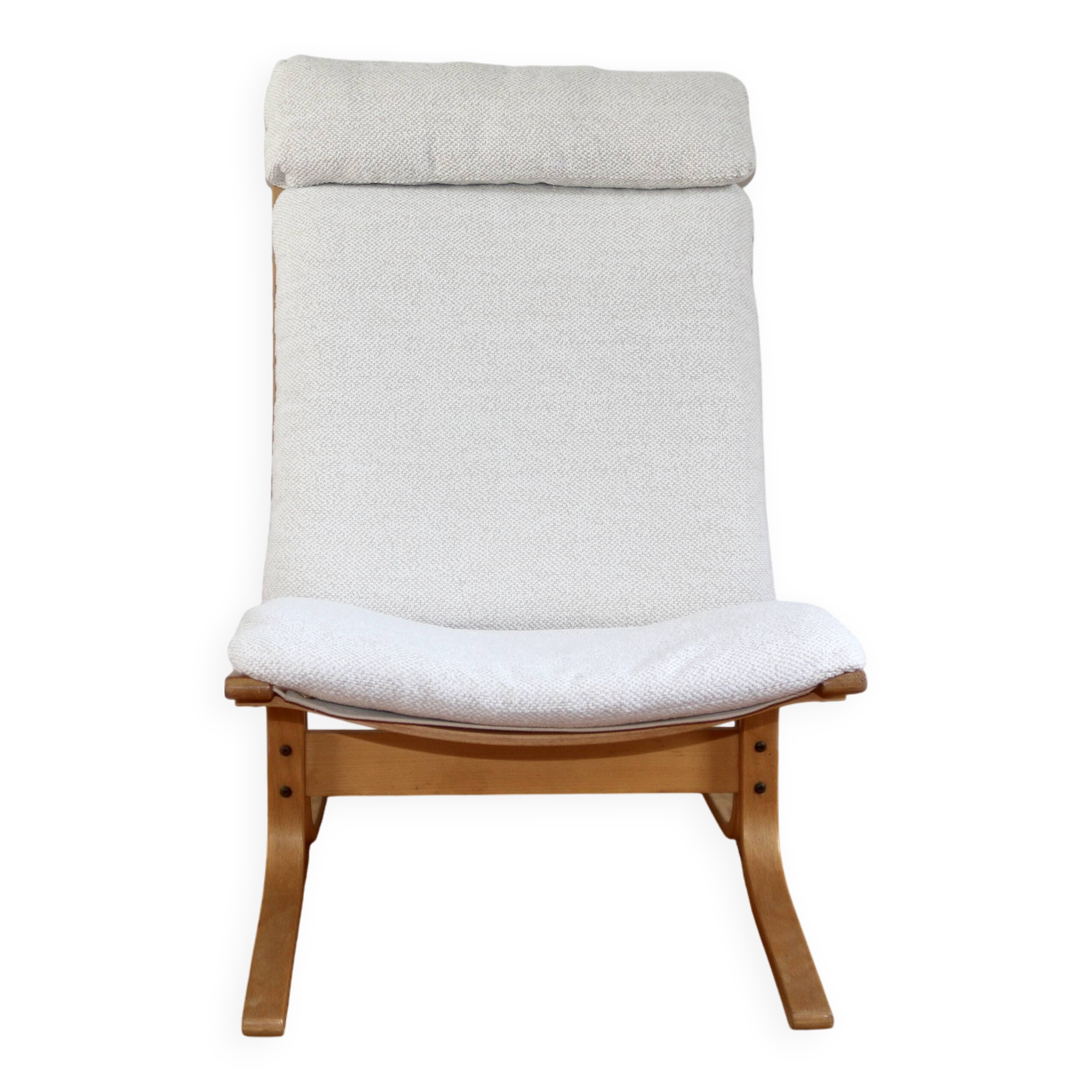 Vintage Scandinavian lounge chair and ottoman Relling model Siesta 1960
