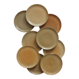 9 vintage stoneware dessert plates