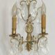 Grande paire d'appliques murales françaises vintage en bronze avec cristaux assortis 5514