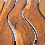 Brutalistic coffee table free form in olive tree