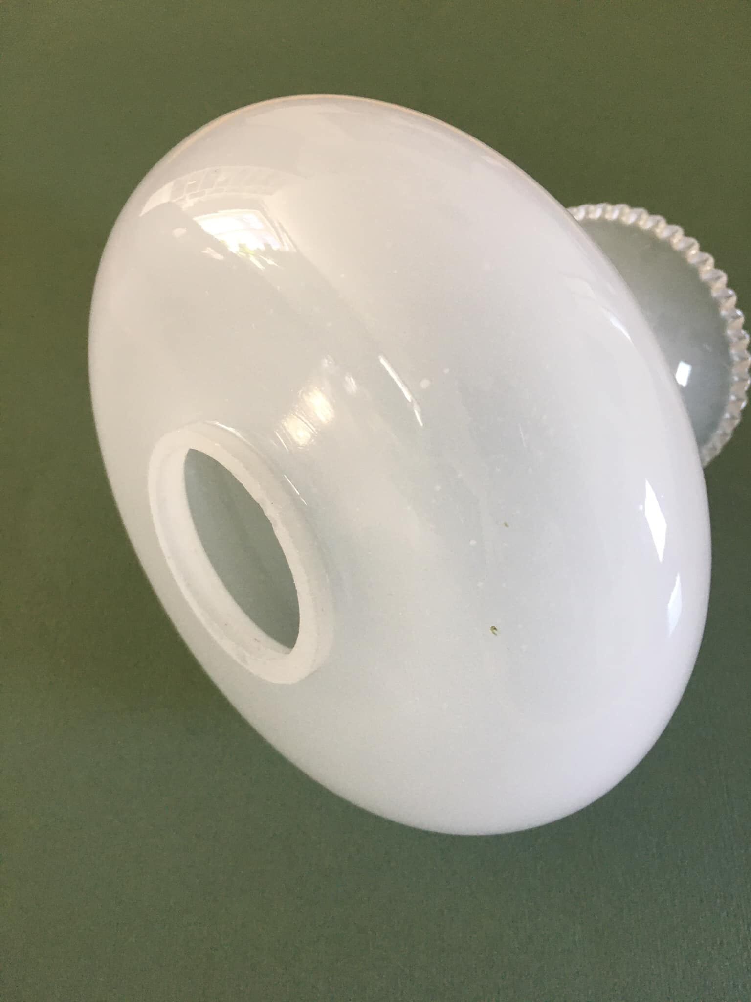 Ancient dome lampshade in white opaline