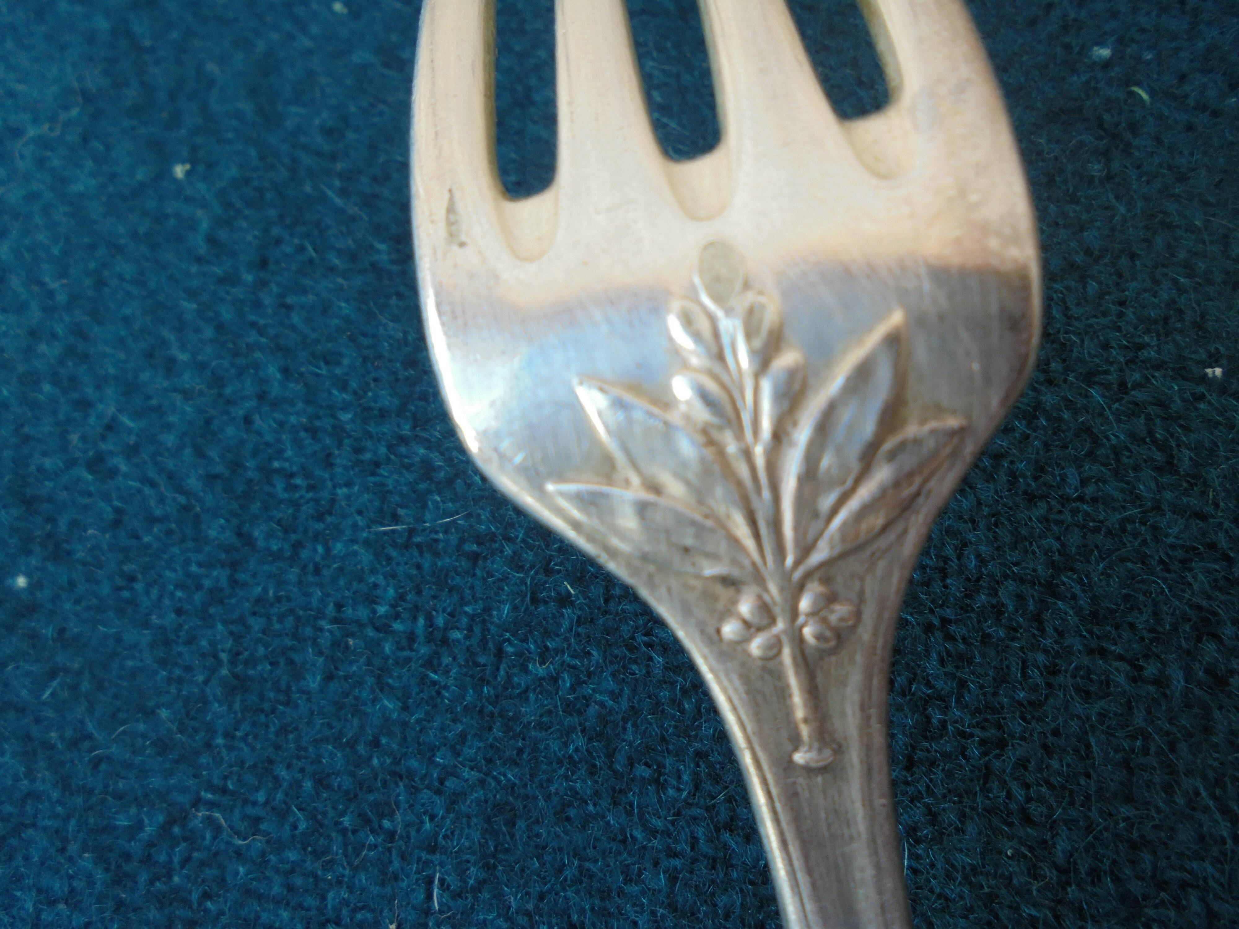 6 forks silver metal christofle mle laurel canals