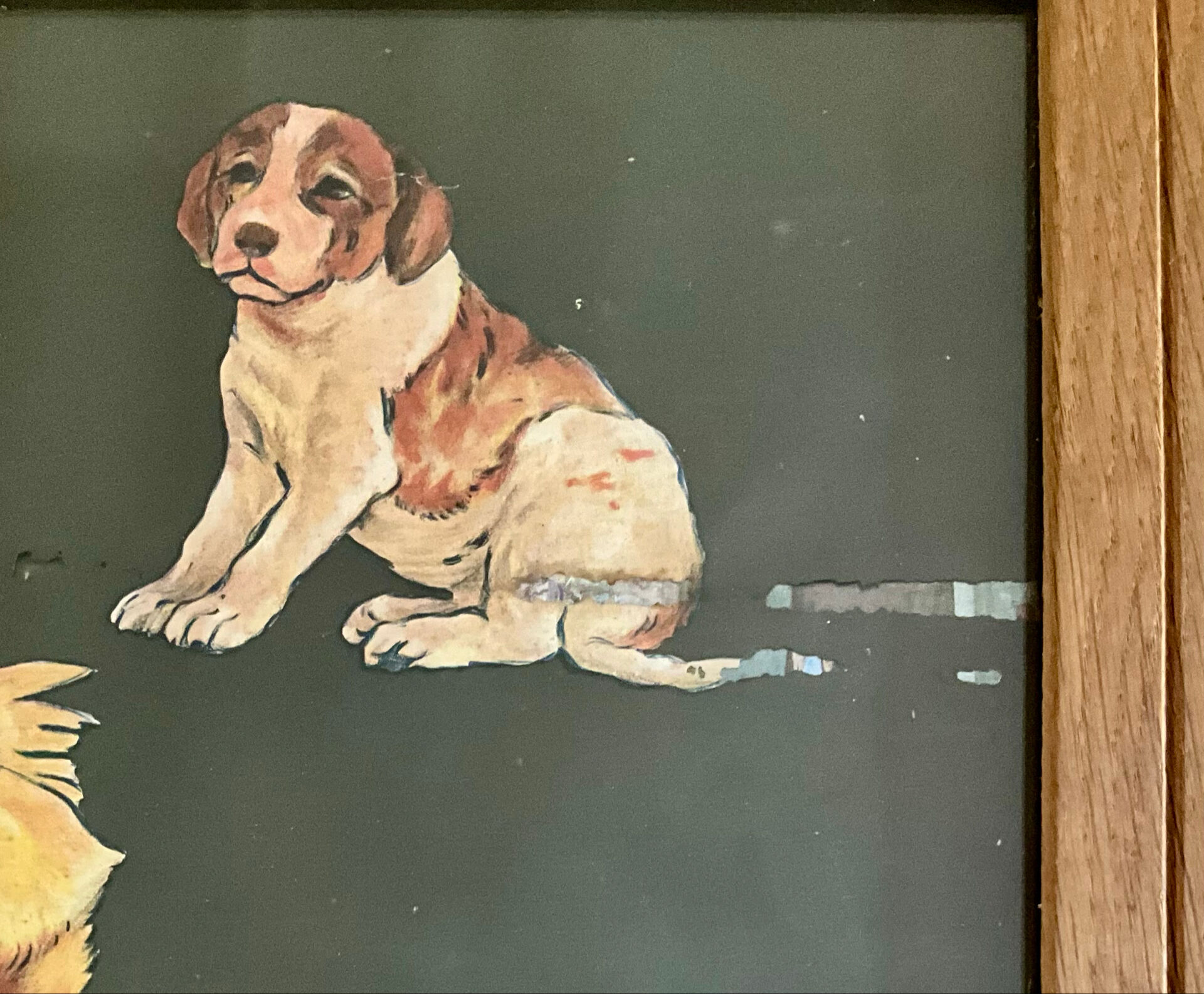 Large old print by Orens Denizard in its oak frame.