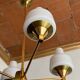 Vintage opaline golden chandelier