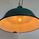 Large Industrial Petrol Enamel Factory Pendant Lamp, 1960s