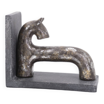 Art deco style patinated terracotta zoomorphic bookends