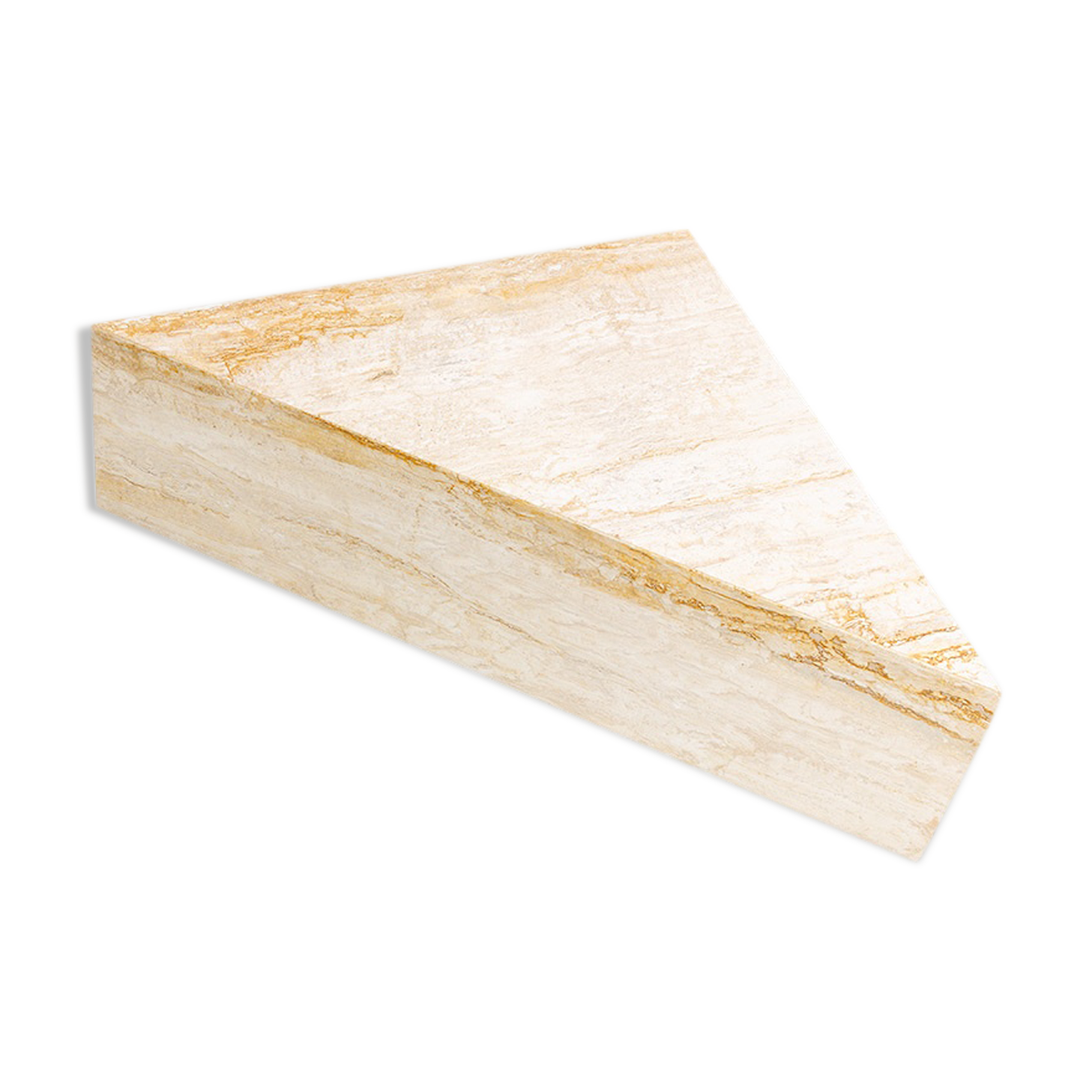 Triangular travertine lounge table around 1970 on the modernism