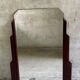 Large mirror of vintage art deco wooden fireplace 119 cm / 93 cm