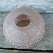 Art Deco vase in frosted glass with daisy frieze pattern