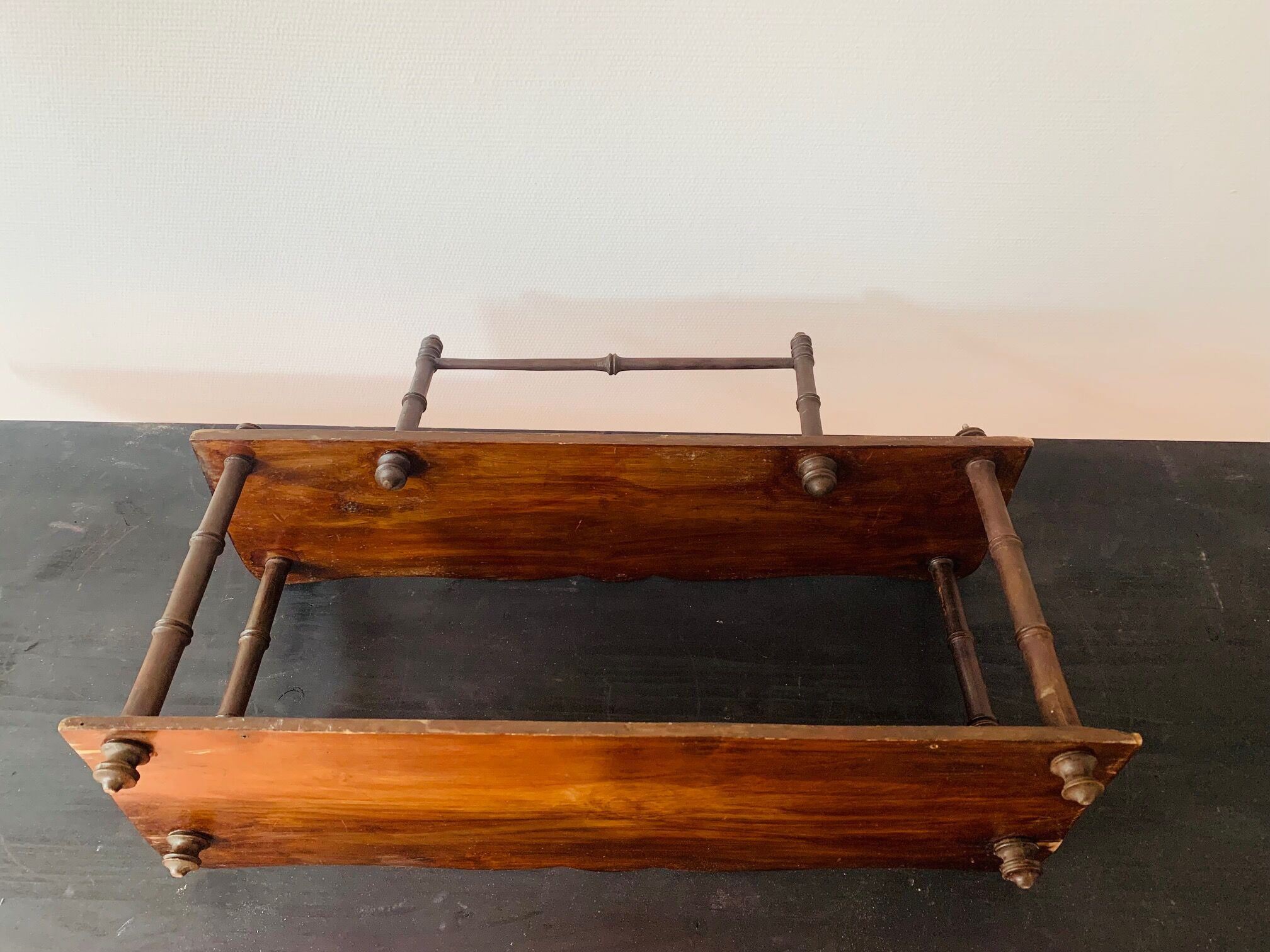 Small old shelf in wood and bamboo, 1900