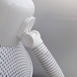 Lampe bureau vintage Massive en tôle perforée laquée blanc 1980