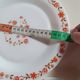 lot of arcopal scania dishes with small orange flowers flat plate, hollow dessert dish, one dish..