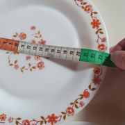 lot of arcopal scania dishes with small orange flowers flat plate, hollow dessert dish, one dish..