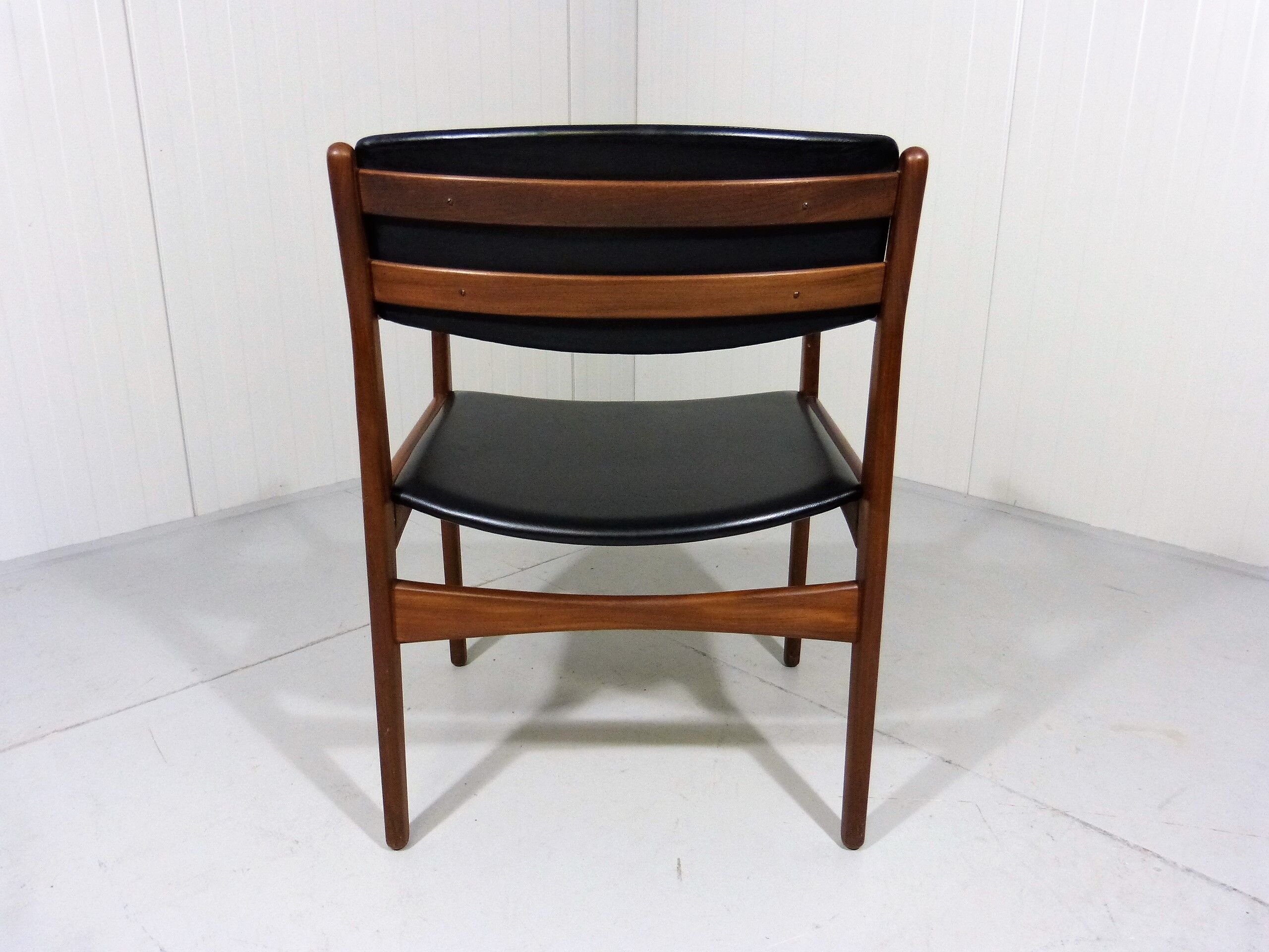 Armchair in teak & leather by Frem Røjle, Denmark