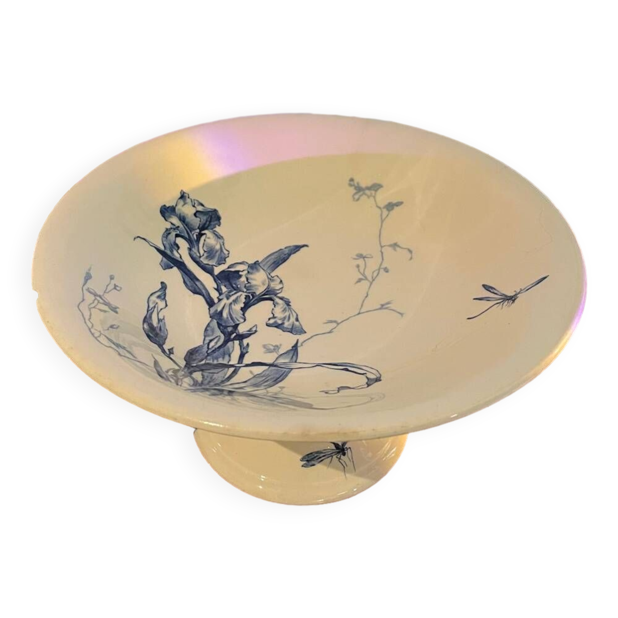 Gien porcelain compote bowl