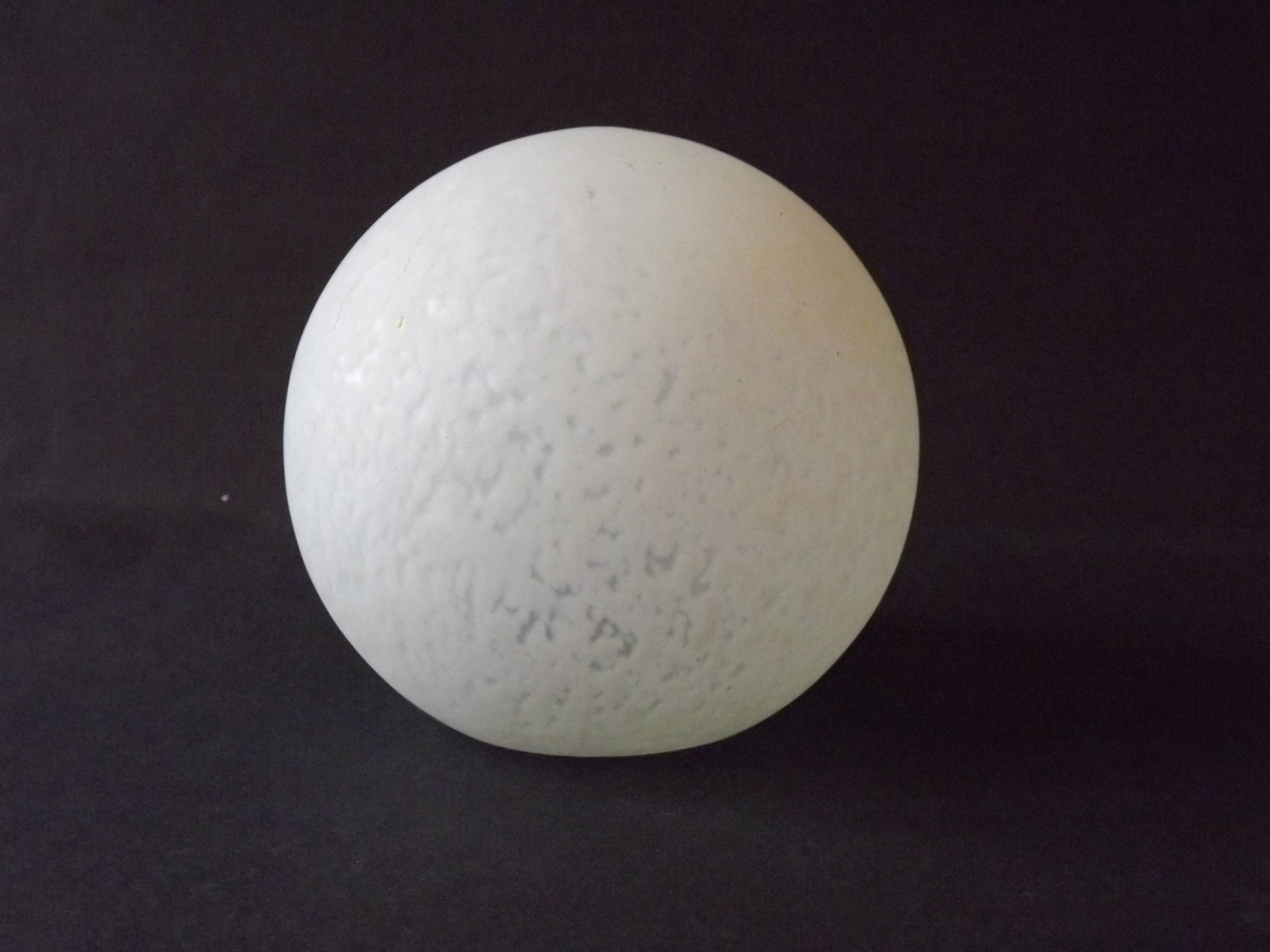French vintage white Clichy glass ball-shaped replacement shade for lamps.