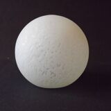 French vintage white Clichy glass ball-shaped replacement shade for lamps.
