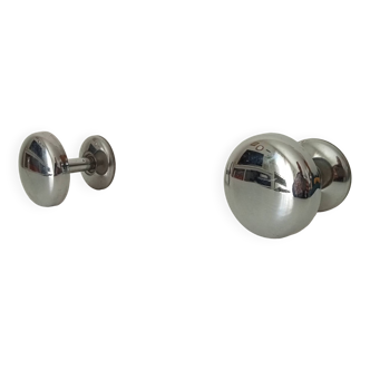 Pair of vintage chrome coat hooks from the 70s