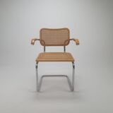 Tubular frame and cane cantilever desk chair Marcel Breuer