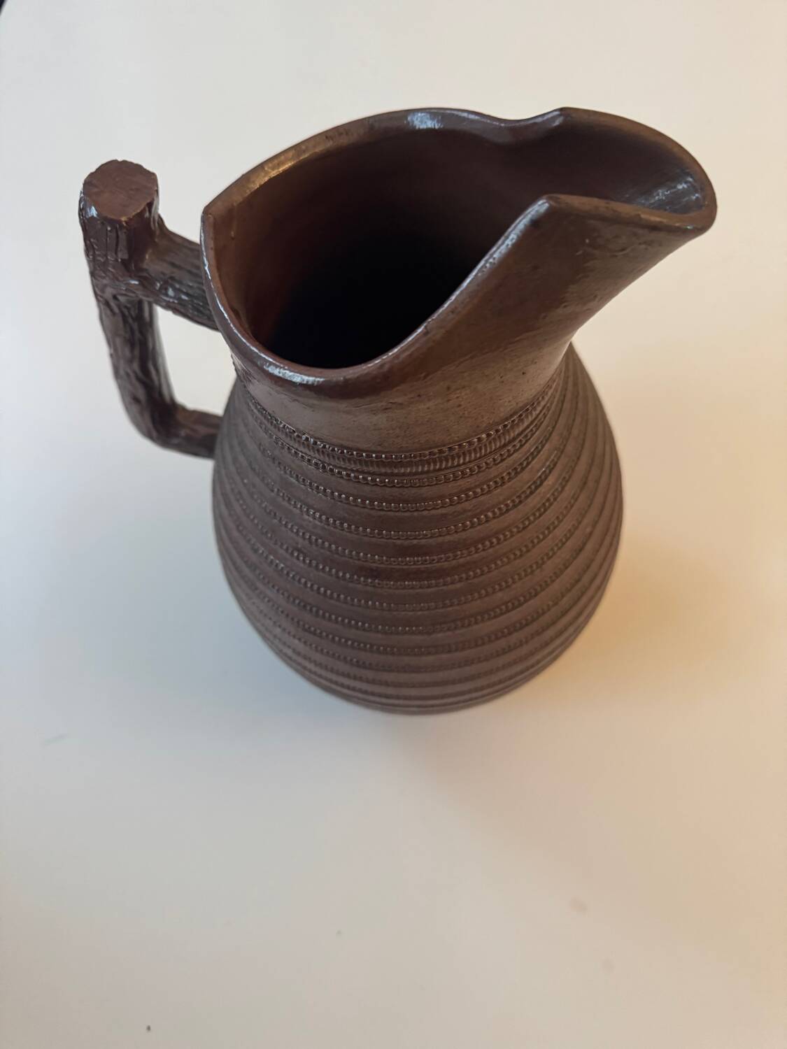 Large antique ceramic stoneware jug, glazed, 1950.