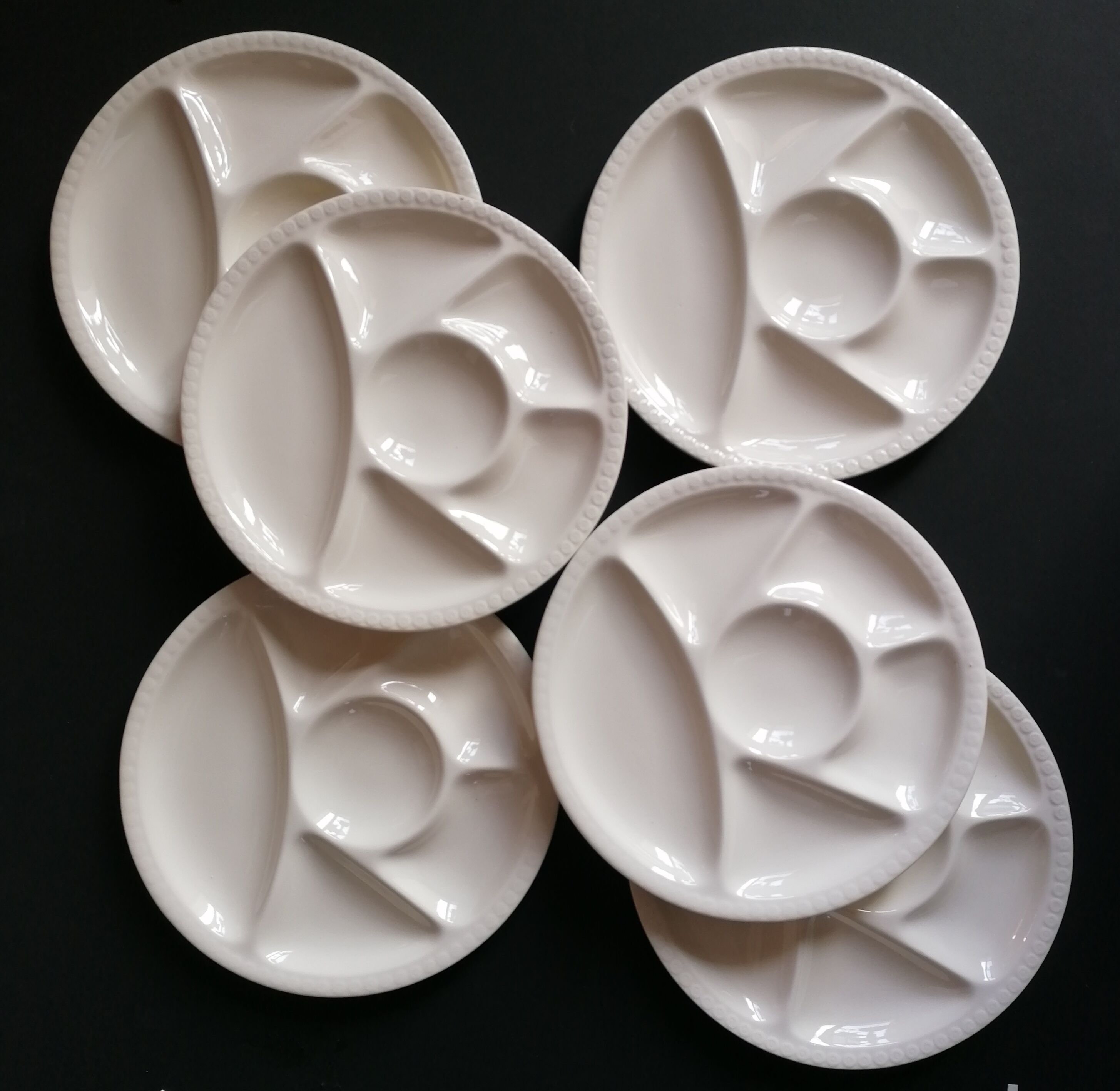 6 plates with Gien fondue and its box