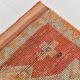 3x10 Coral Orange & Red Turkish Vintage Runner Rug, 98x322Cm
