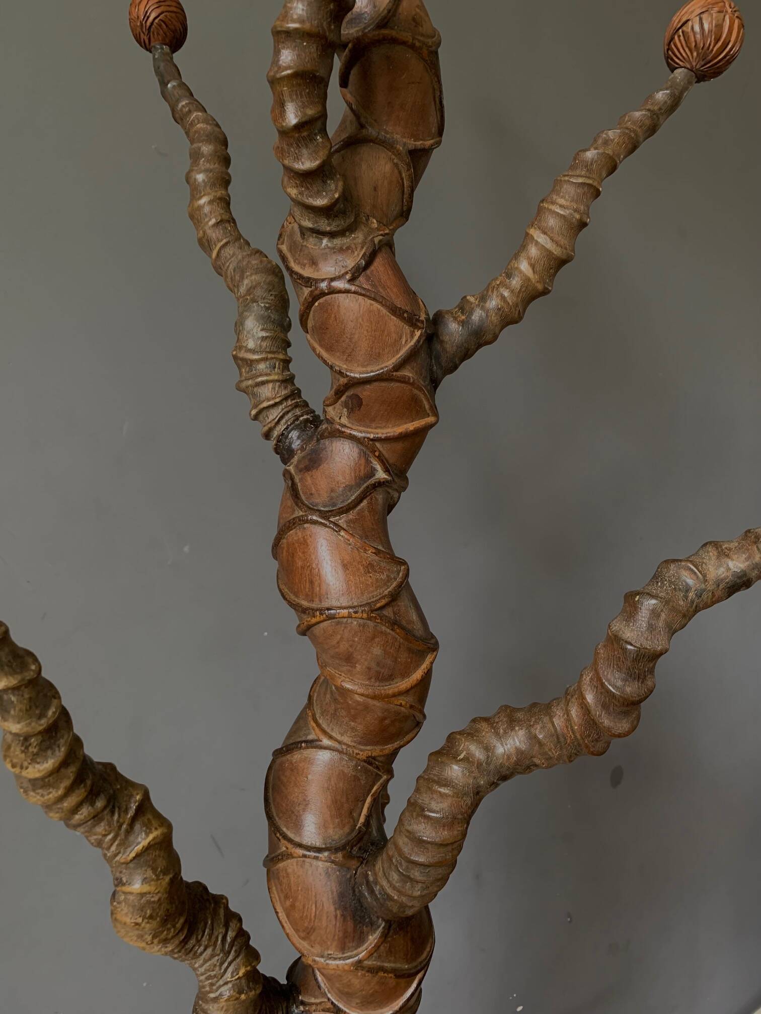 A Remarkable 19th Century Sculptured Rosewood & Buckhorn Hatstand