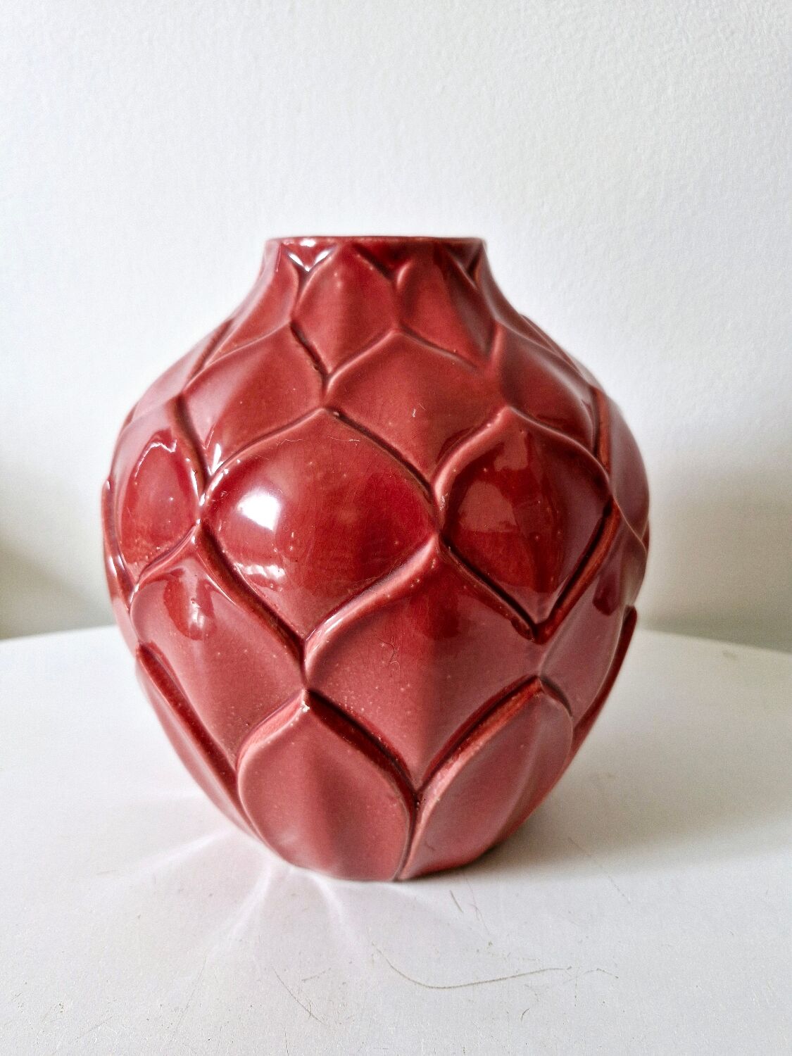 Art Deco artichoke vase Saint Clément ceramic