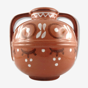 Vase à oreilles faïence Quimper hb henriot art/deco/odetta/ceramic 20th