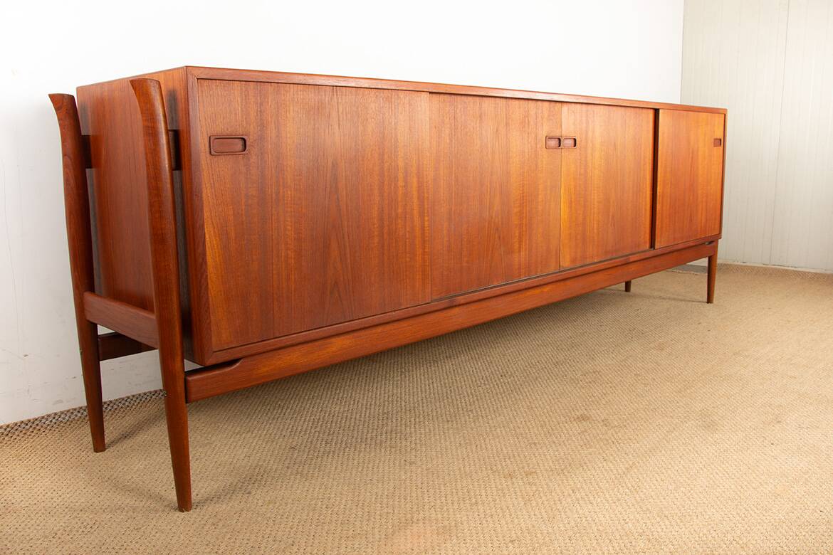 Very Large Danish Sideboard 255 cm in Teak 1960.