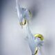 Pair of "Calla Lily" leaf-shaped wall sconces, Murano glass & gilt brass, circa 1970, Italy