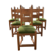 Suite of 6 rustic oak chairs