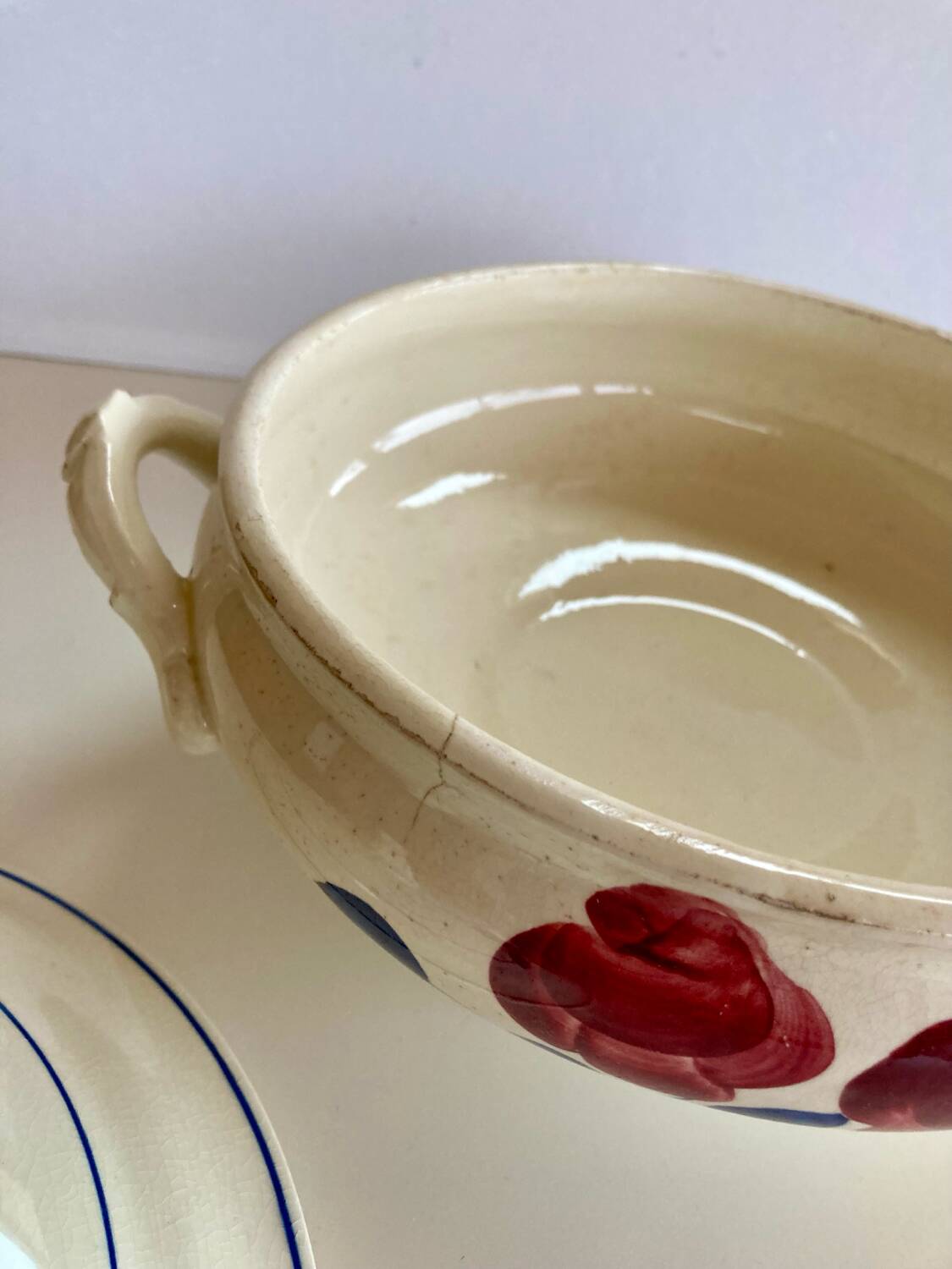Vegetable tureen signed HBCM Red Roses