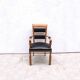 Neo-Basque style armchair by Benjamin GOMEZ in solid oak and leather, 1940