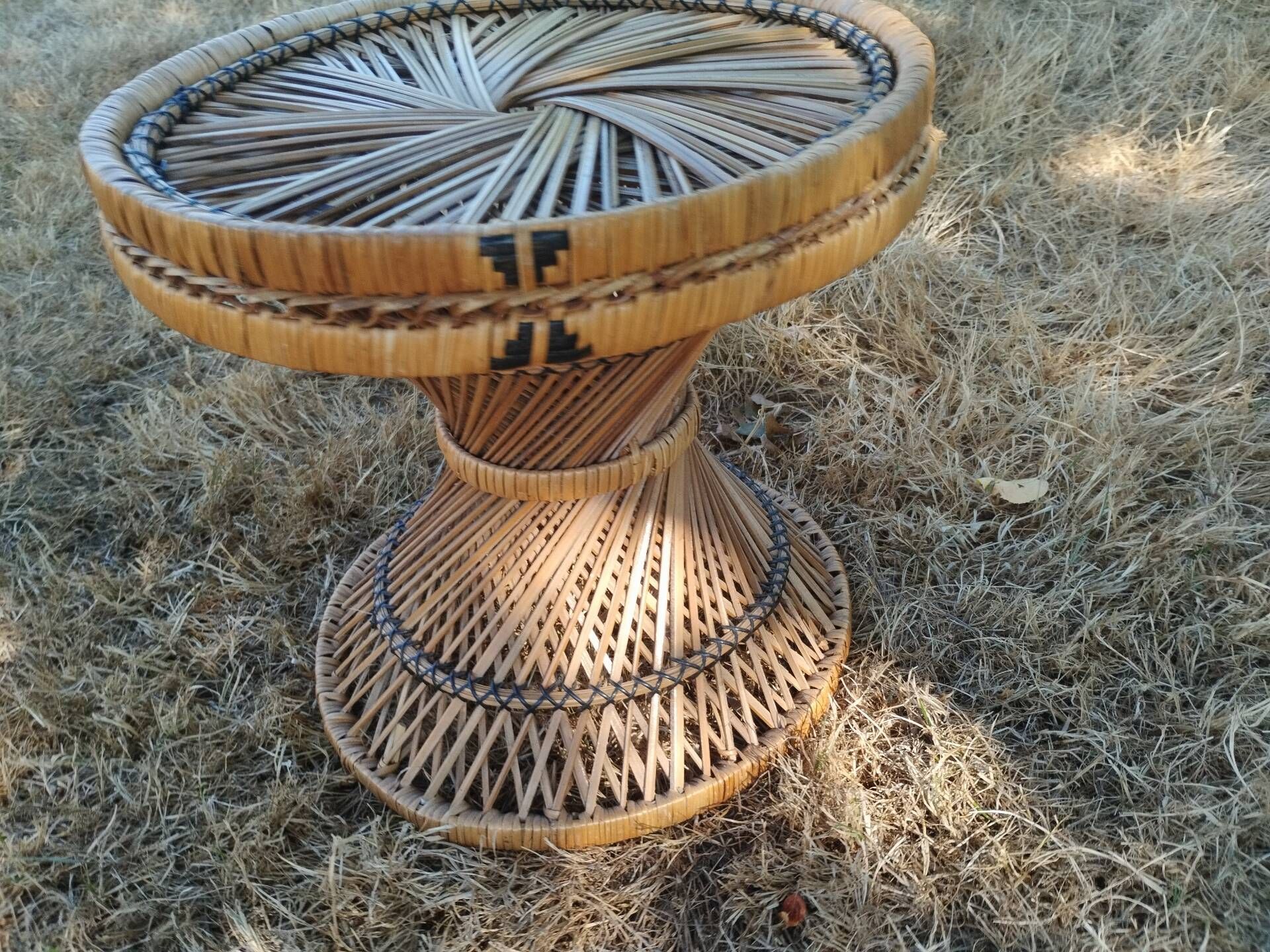 Vintage antique rattan wicker chair armchair