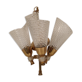 Lustre vintage 3 feux laiton