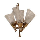 Lustre vintage 3 feux laiton