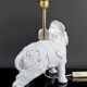 Pair of White Ceramic Sculptural Lamps, Elephants, Italy, 1970