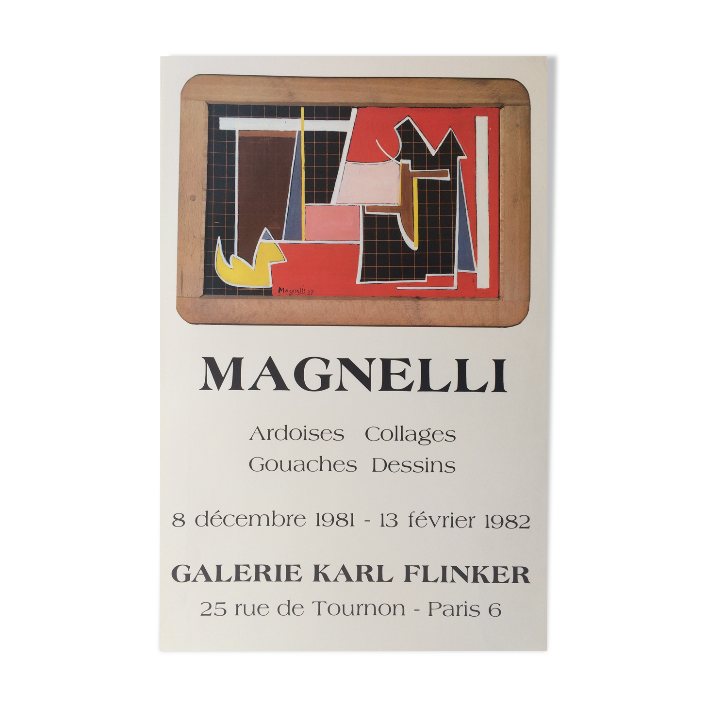 Affiche originale d'exposition Galerie Karl Finker, 1981-82