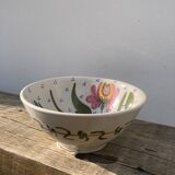 Ceramic salad bowl or decorative plate flower decoration