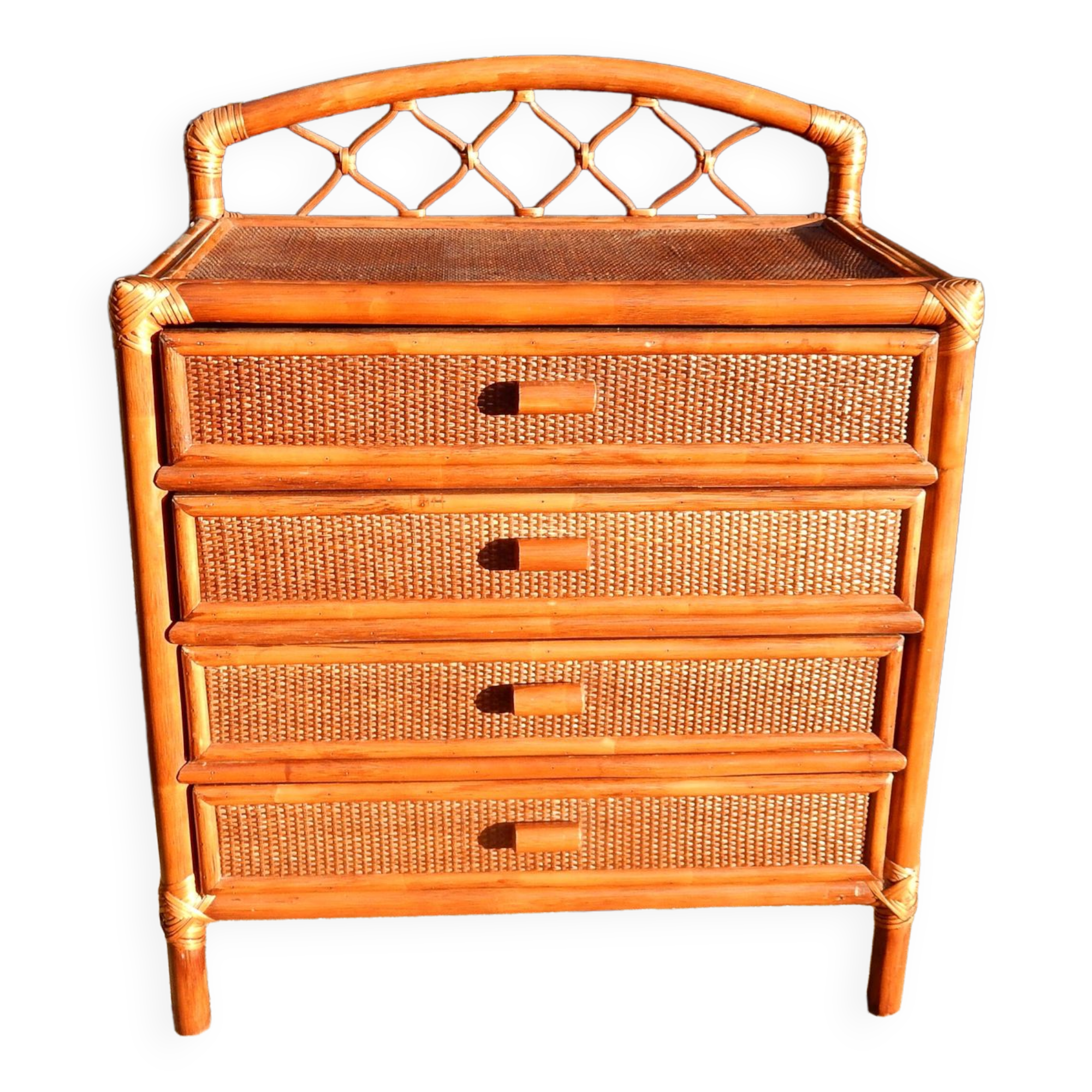 Commode vintage en rotin - Parfait état