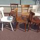 Set of 18 mismatched wooden bistro chairs - vintage