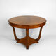 Round Art Deco pedestal table in walnut veneer circa 1930