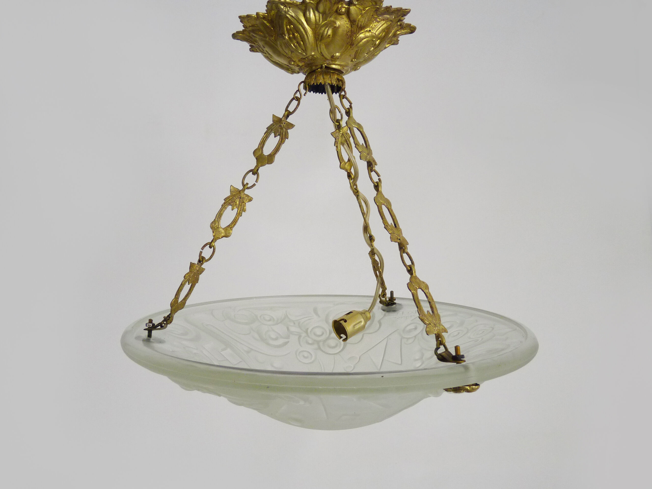 Art Deco washbasin suspension Loti Nancy, Delatte, glass paste, floral decoration